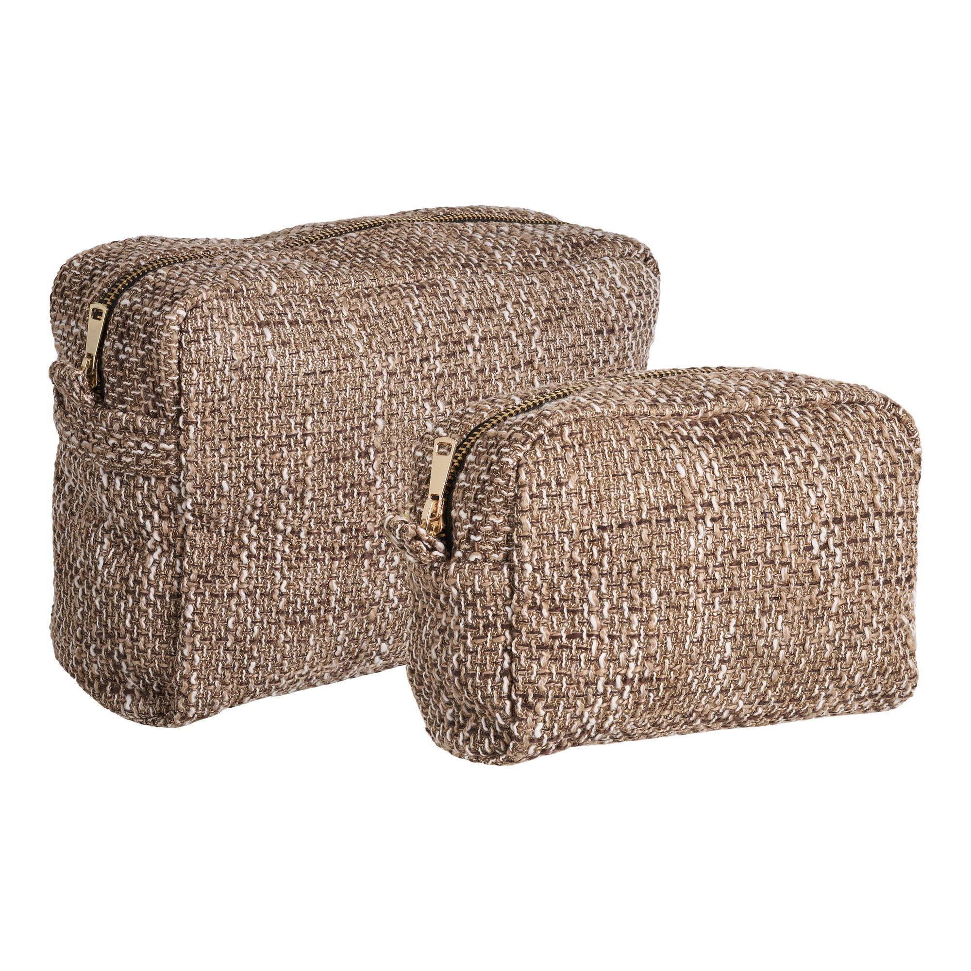 Safi Toilet Bags - Toilettassen, bruine mix, set van 2