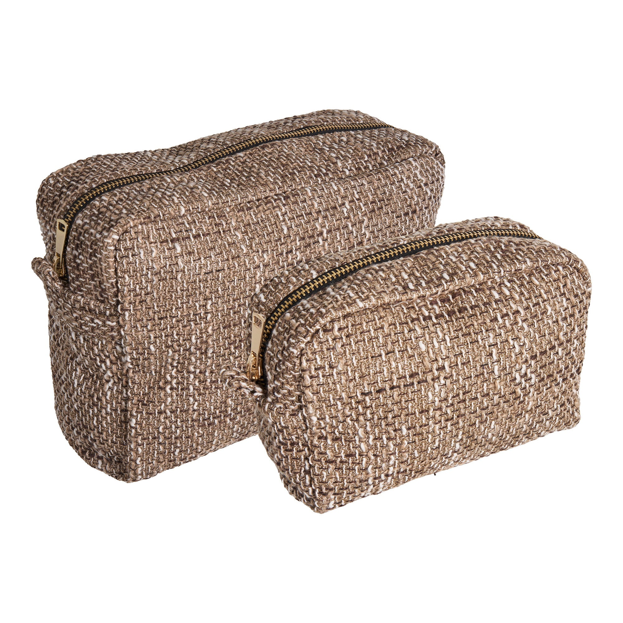 Safi Toilet Bags - Toilettassen, bruine mix, set van 2
