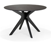 Julia 120x120 Ronde Eetkamertafel Eiken Zwart