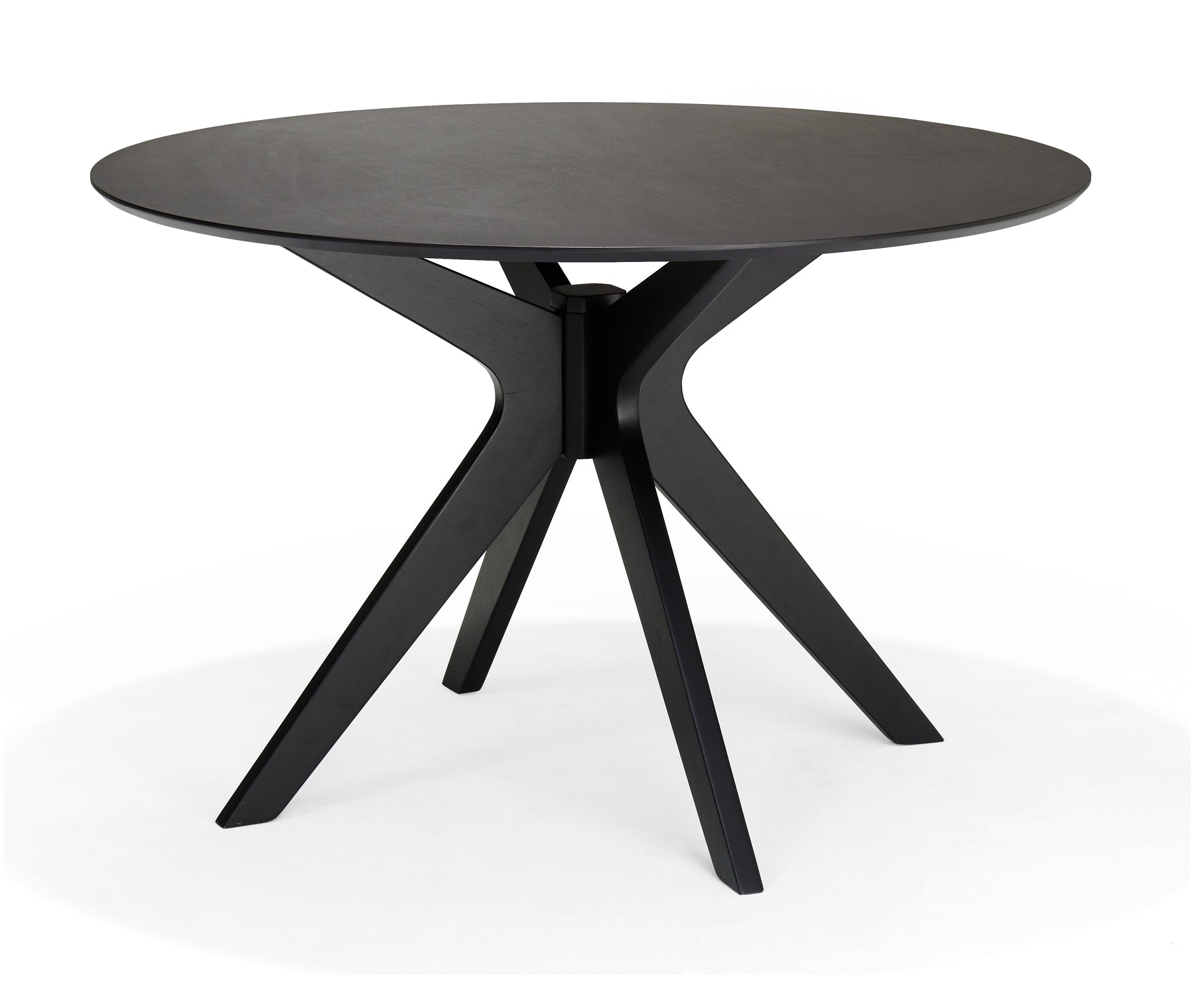 Julia 120x120 Ronde Eetkamertafel Eiken Zwart