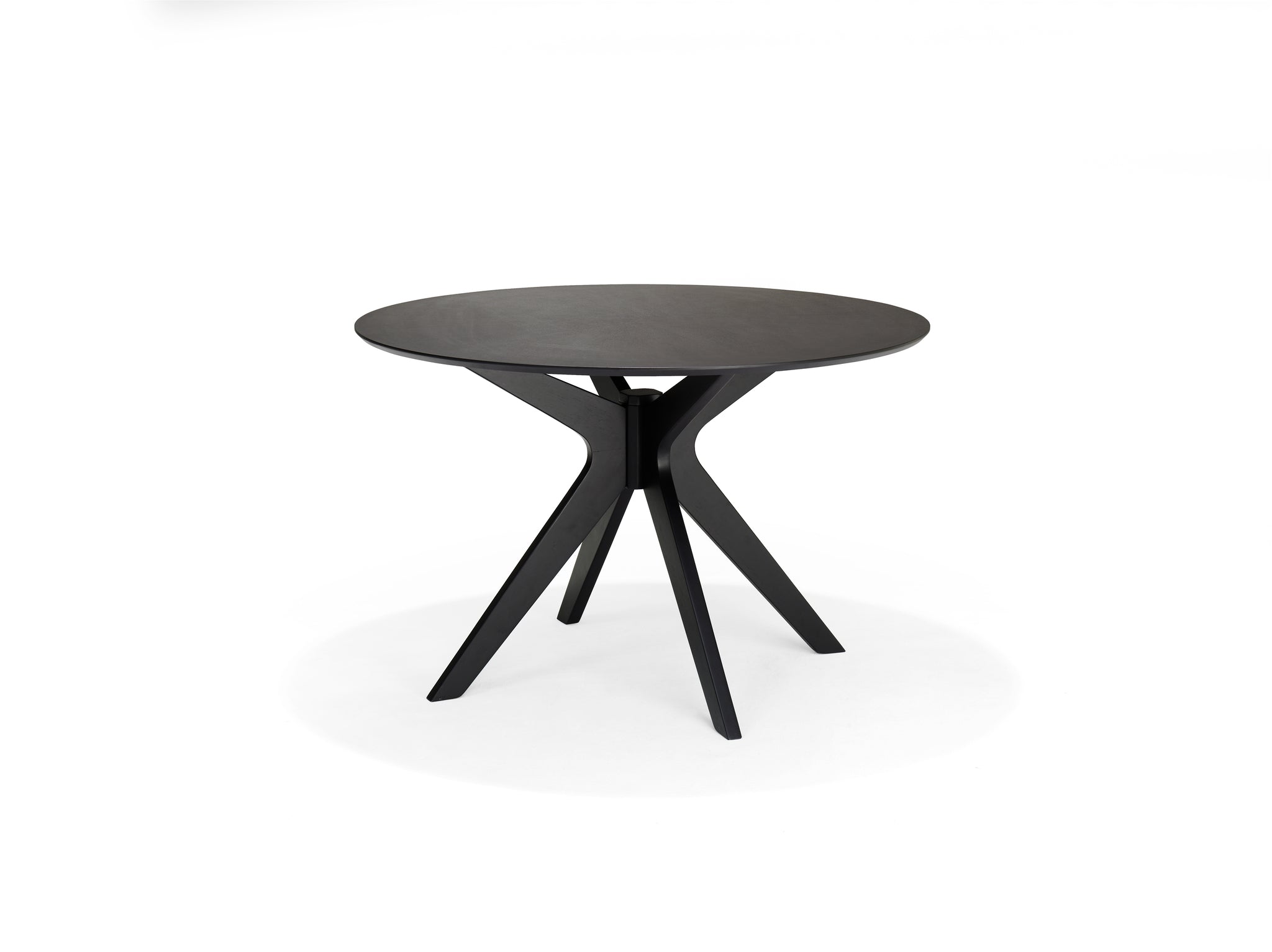 Julia 120x120 Ronde Eetkamertafel Eiken Zwart