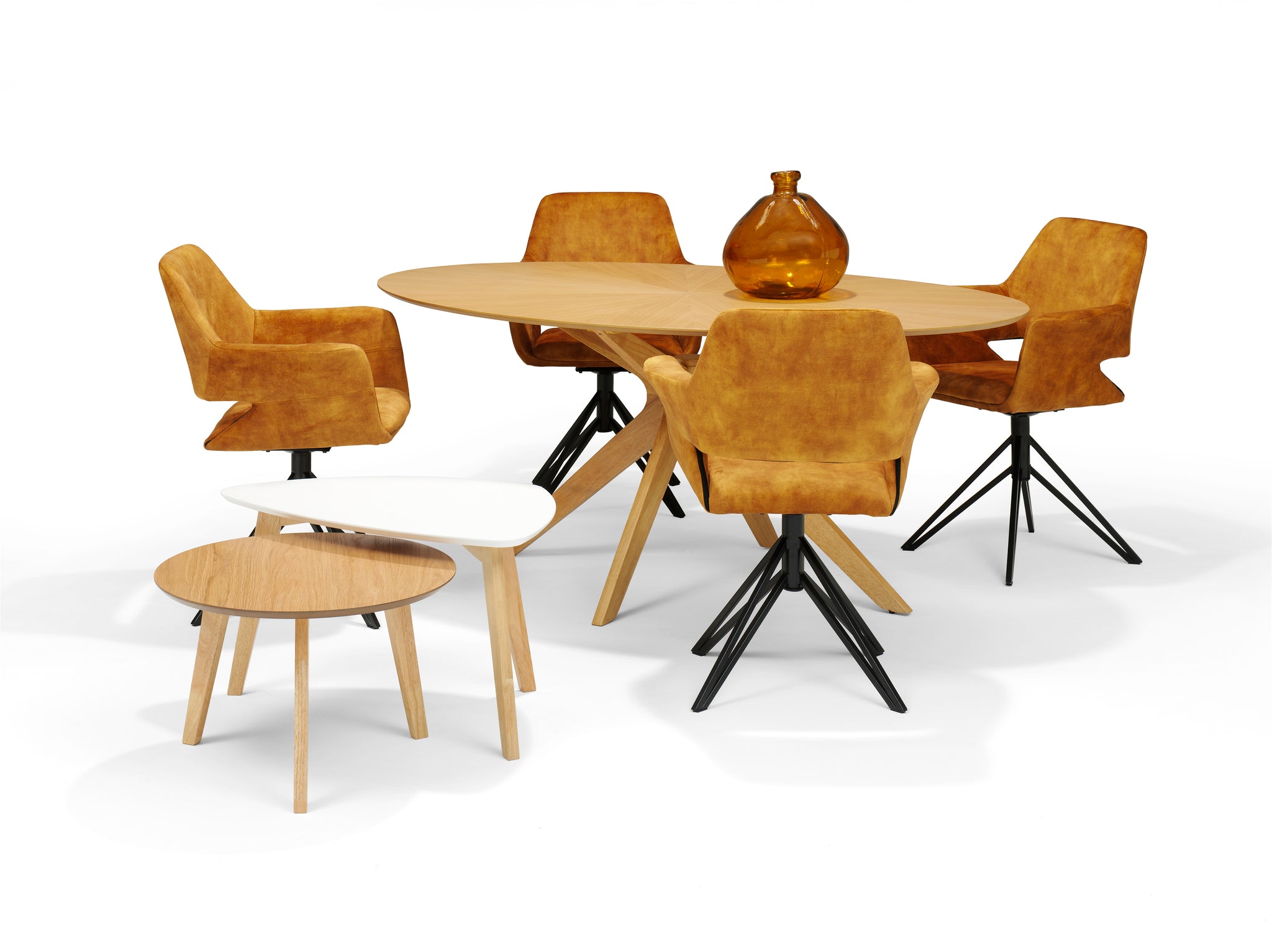 Julia 200 x 110 ovale eettafel eiken naturel