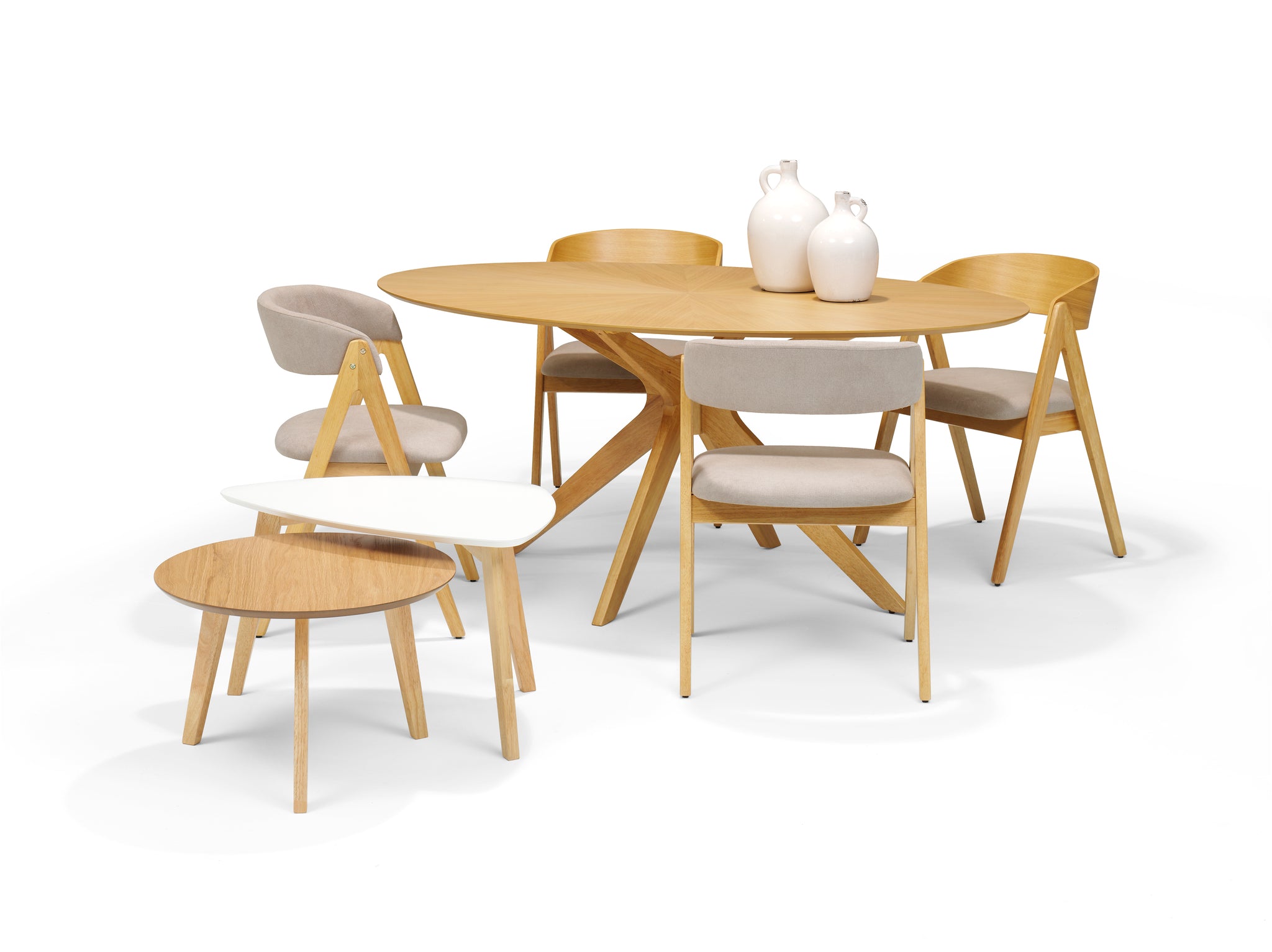 Julia 200 x 110 ovale eettafel eiken naturel
