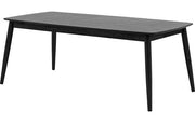 Flora 190X100 Eetkamertafel Deens Ovaal Zwart Eiken
