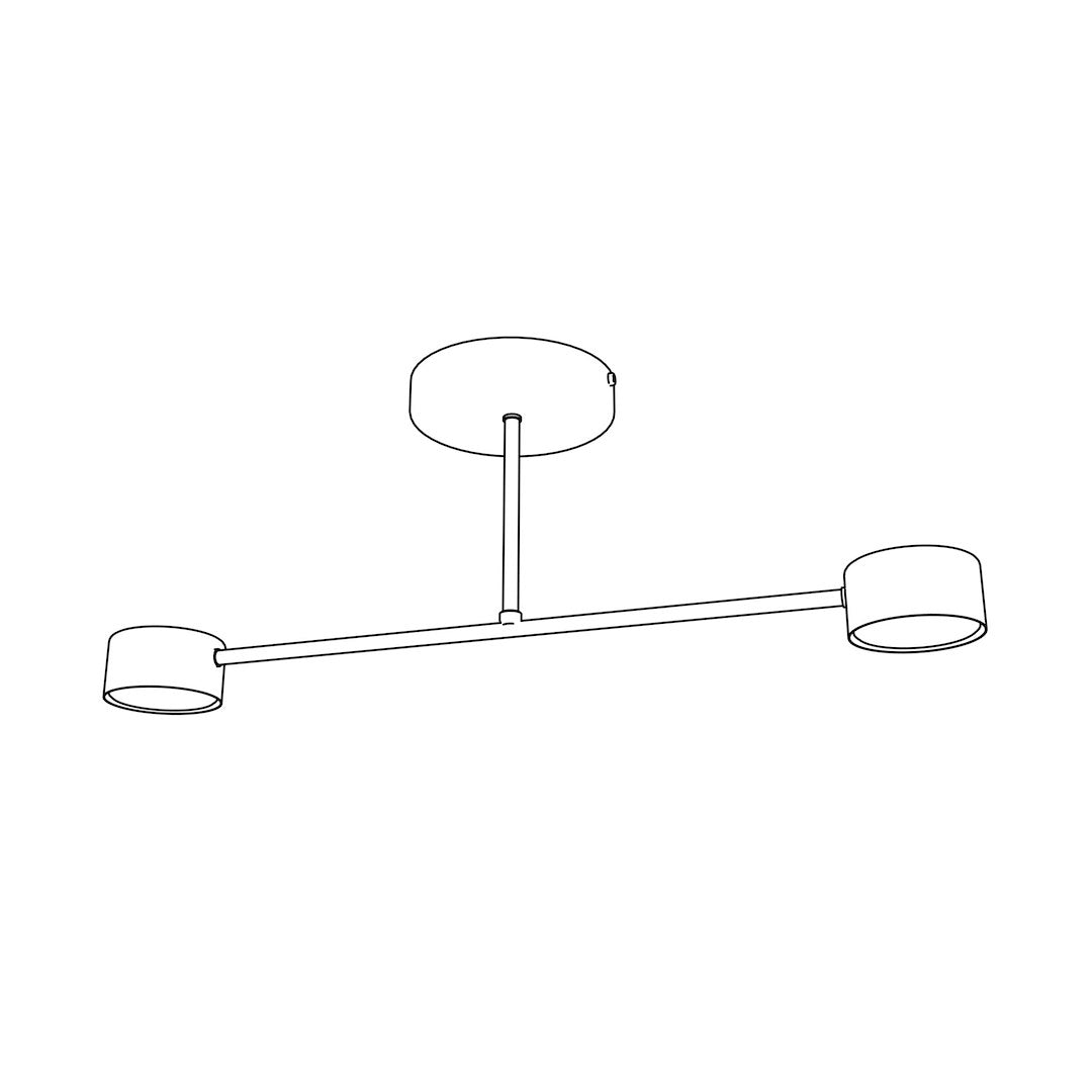 Plafondlamp - HALO 2 BORDEAUXROOD