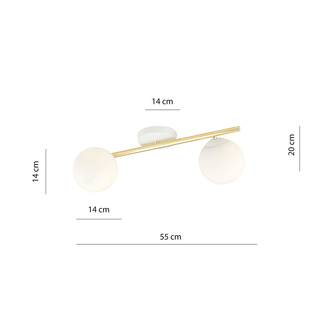 Plafondlamp - SPLENDI 2 WIT OPAAL