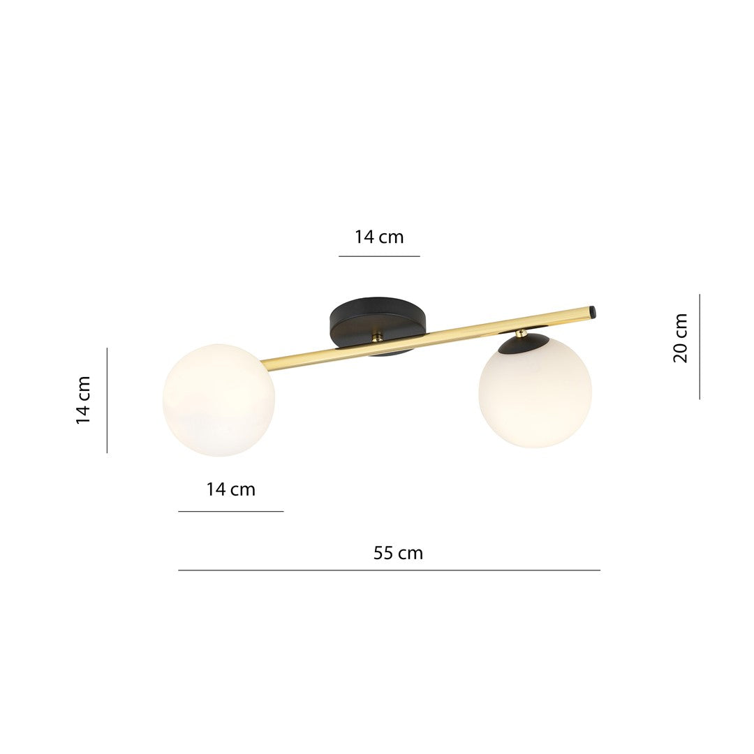 Plafondlamp - SPLENDI 2 BL OPAAL