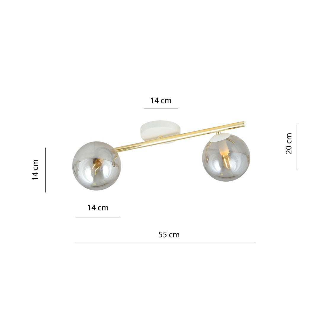 Plafondlamp - SPLENDI 2 WIT GRAFIET
