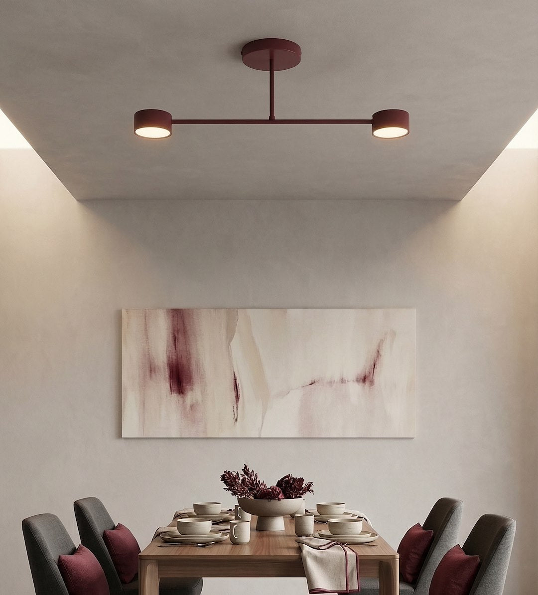 Plafondlamp - HALO 2 BORDEAUXROOD