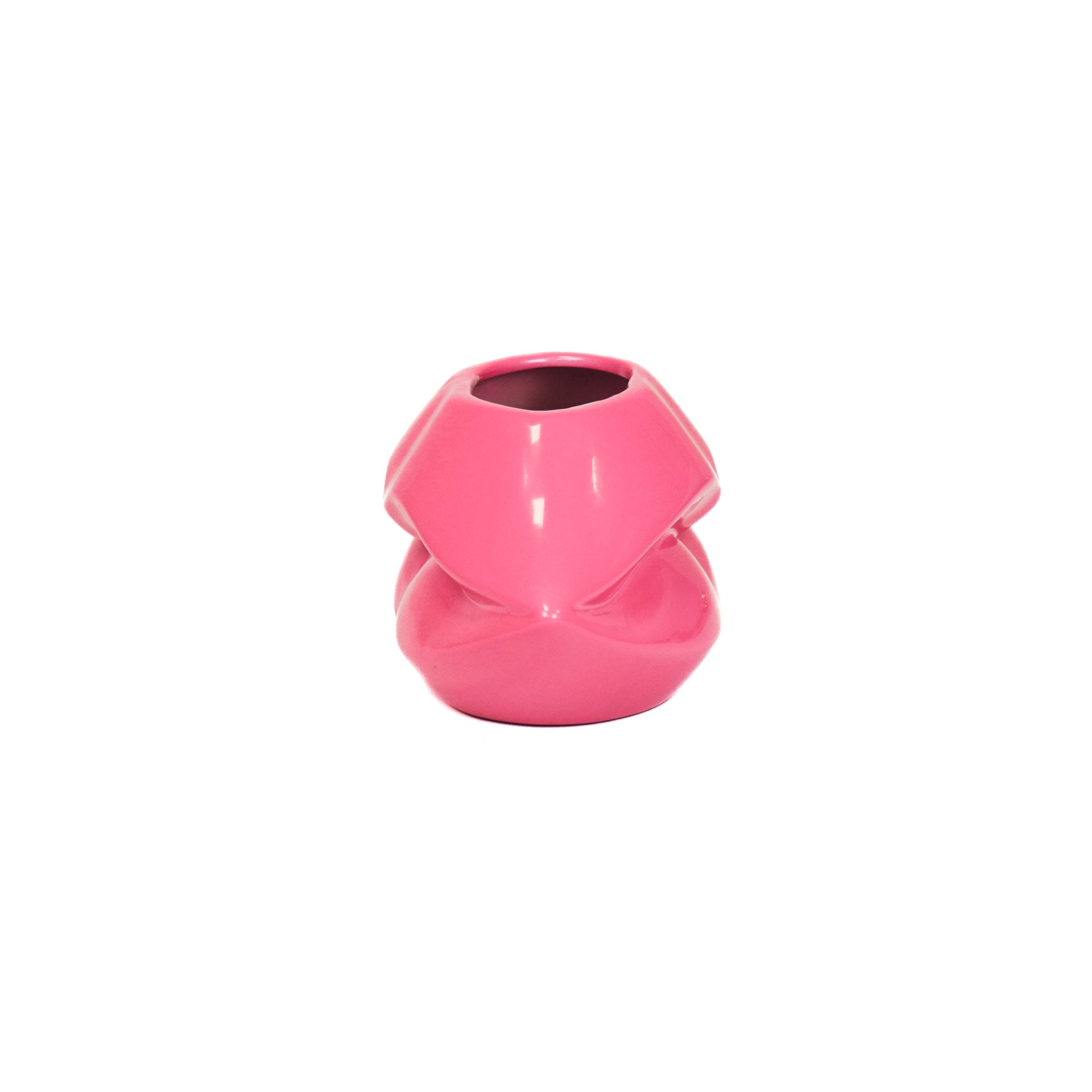 Pot - Lip - Keramiek - Neonroze - 21x19x11cm