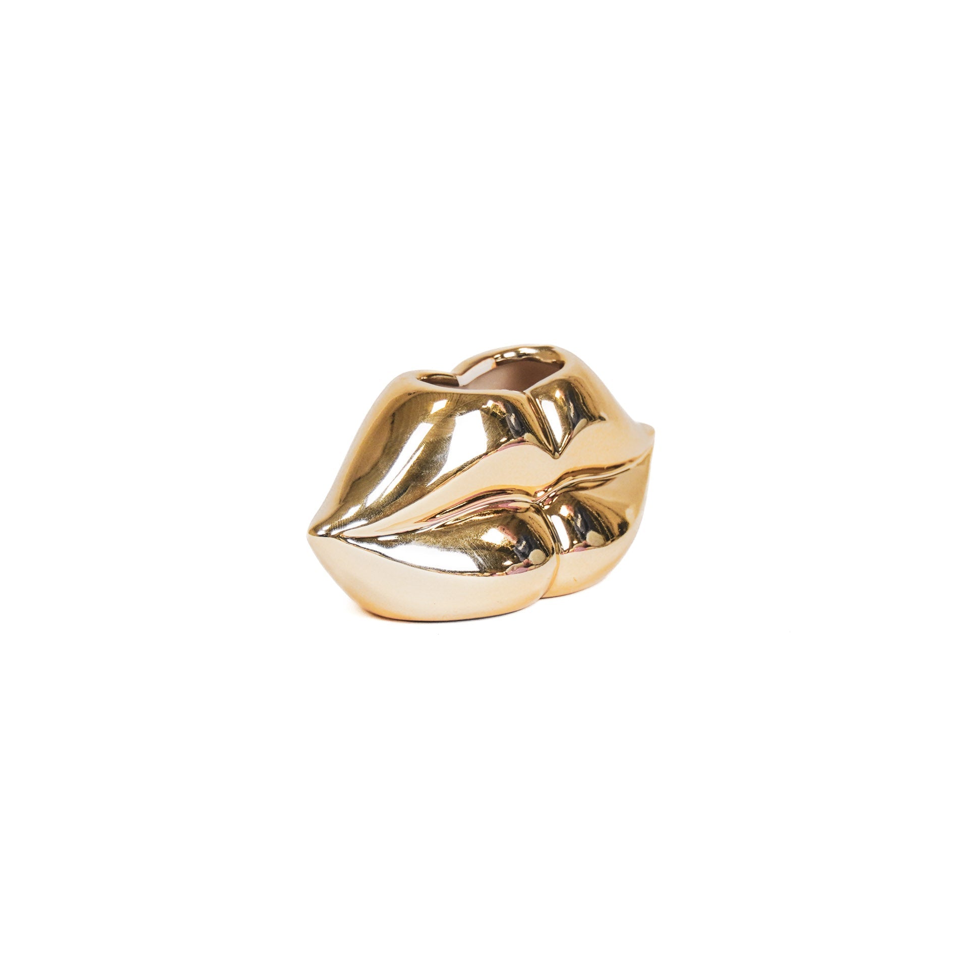 Pot - Rand - Keramisch - Goud - 15,5x6,5x7,5 cm