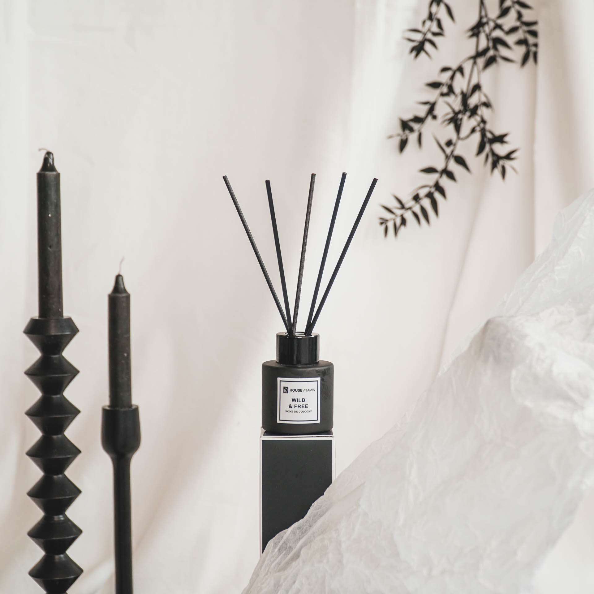 Rietstokjesdiffuser - Glas/vezel - 50 ml - Wild en vrij