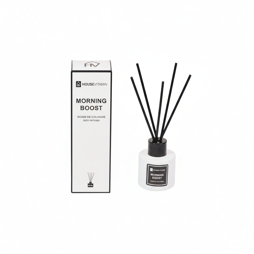 Rietdiffuser - Glas/vezel - 30 ml - Ochtendboost