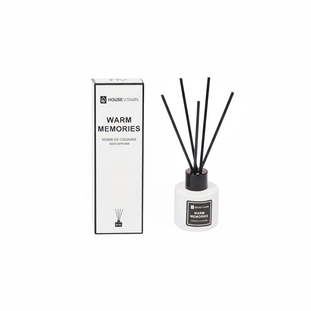 Rietstokjesdiffuser - Glas/vezel - 30 ml - Warme herinneringen