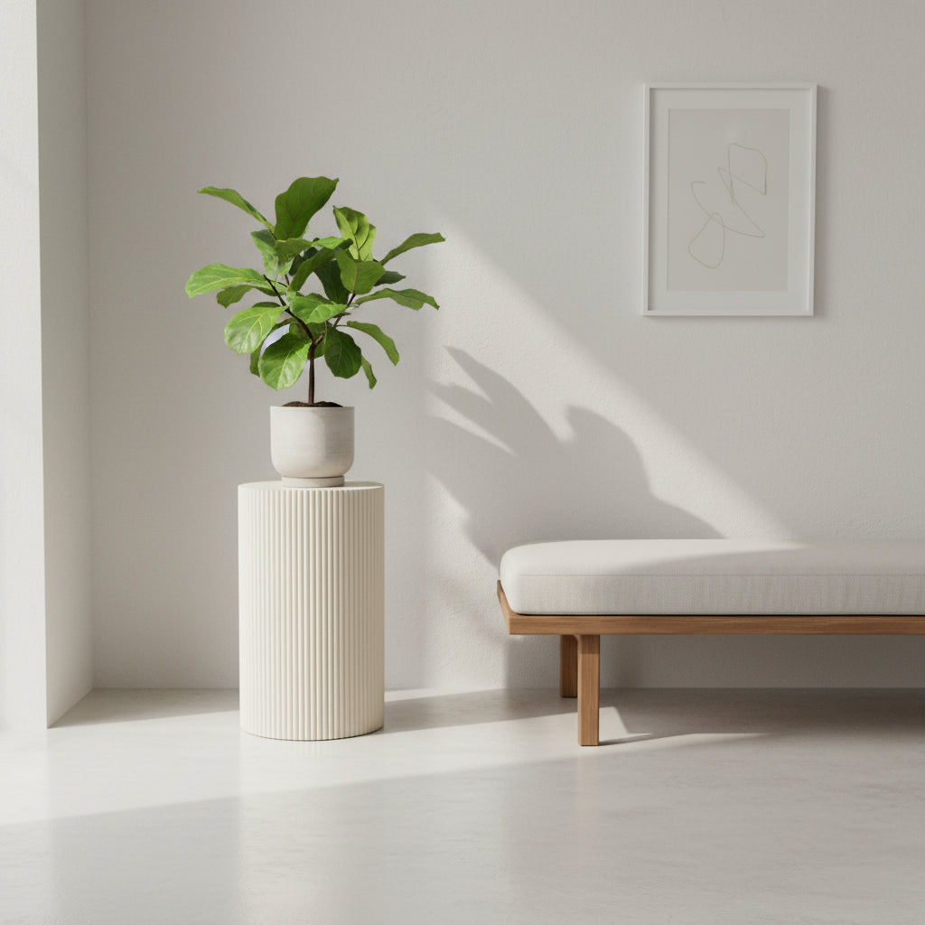 Bijzettafel / Pilaar- Cilinder - MDF - Zand - 30x54cm