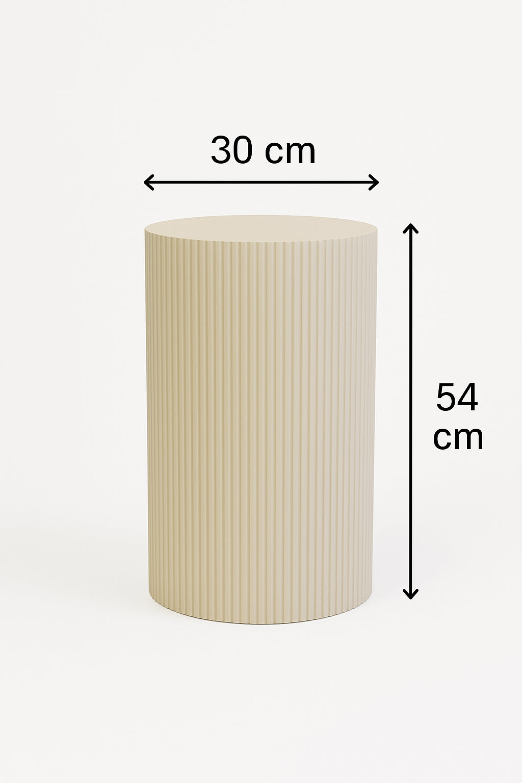 Bijzettafel / Pilaar- Cilinder - MDF - Zand - 30x54cm