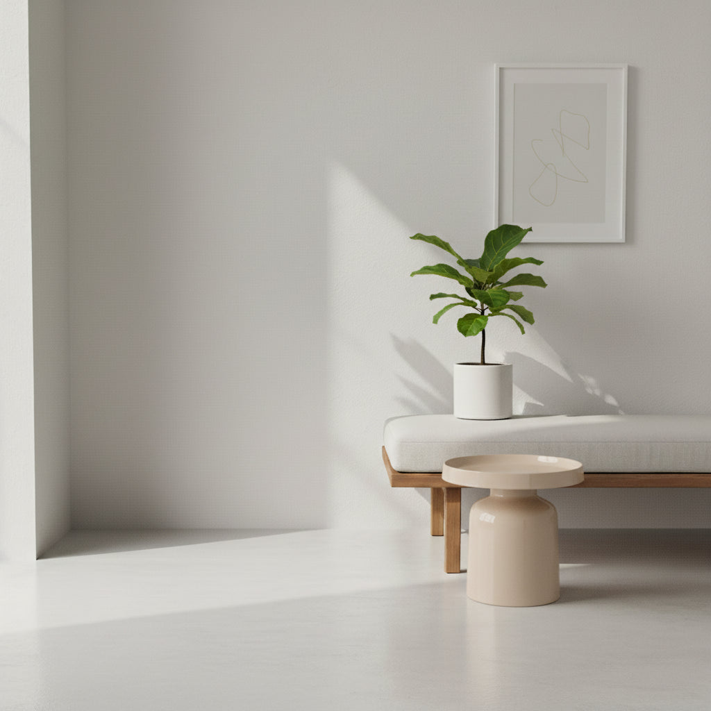 Bijzettafel - Cilinder - MDF - Zand - 39x45cm
