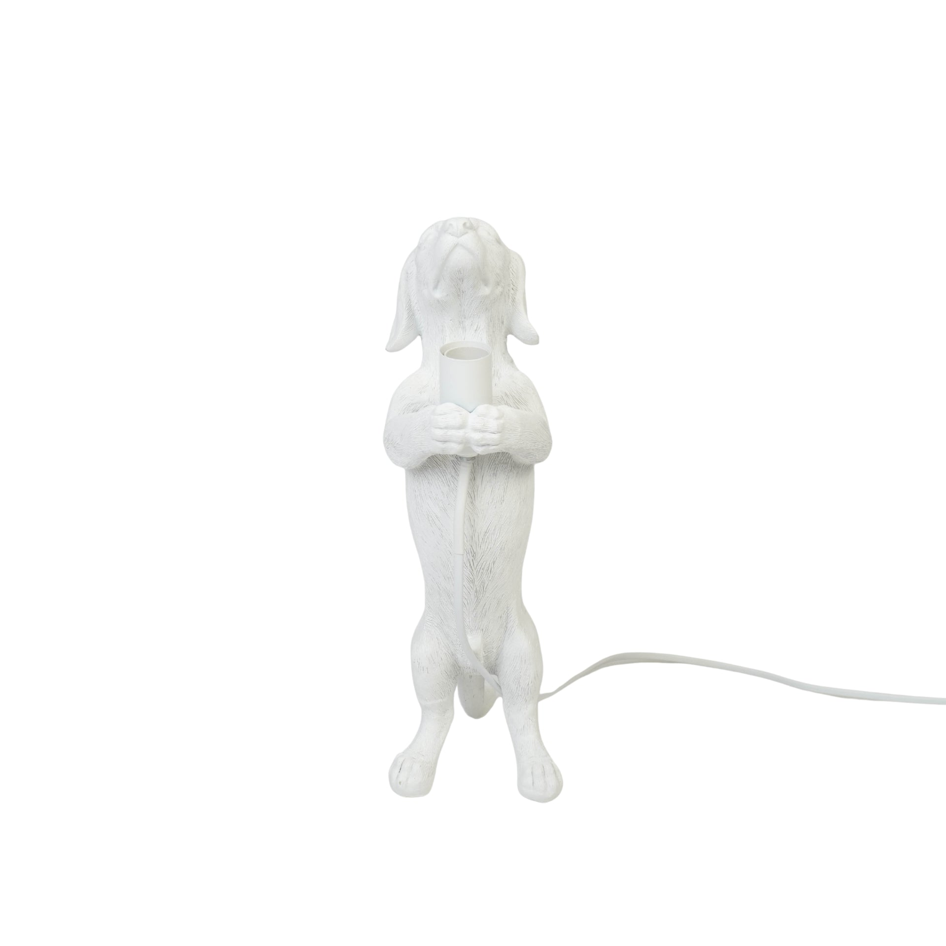 Tafellamp - Teckellamp - Polyresin - Wit - E14 - 10x15x38cm