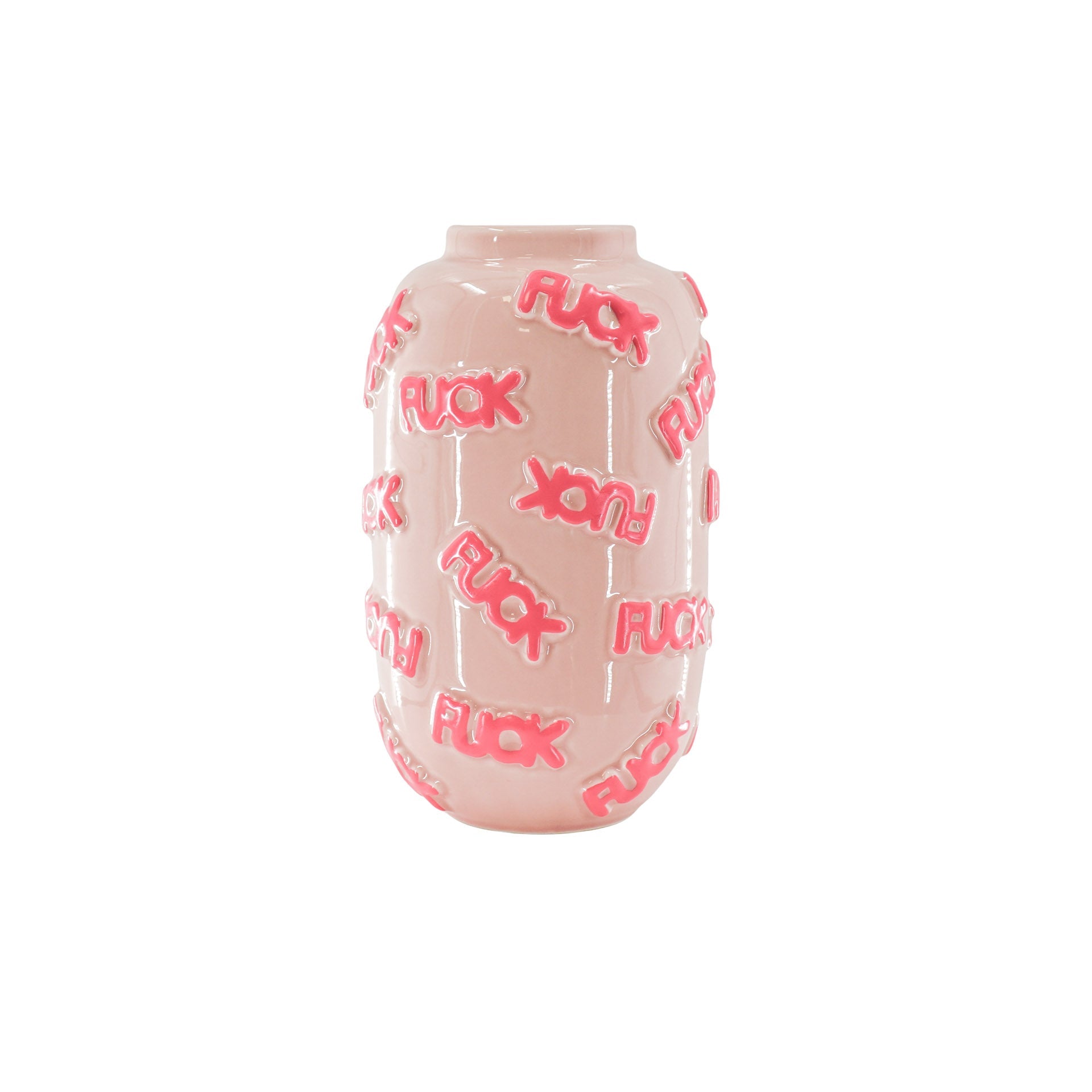 Vaas - 'FUCK' - Keramiek - Roze - 17x17x27cm
