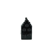 Ornament - Spaarpot - Huis - Keramiek - Zwart - 7x7x13 cm