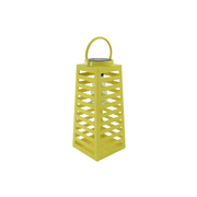 Lamp - Lantaarn - Op zonne-energie - Metaal - Geel - 14x32,5cm