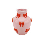 Vaas - Bloemenvaas Linten - Roze/Oranje - 14x14x19cm