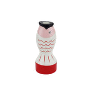 Kaarsenhouder - Vis - Rood/Wit/Roze - 7x7x16,5cm