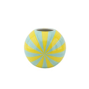 Vaas - Bloemenvaas Swirl - Geel/Mint - 15x15x15cm
