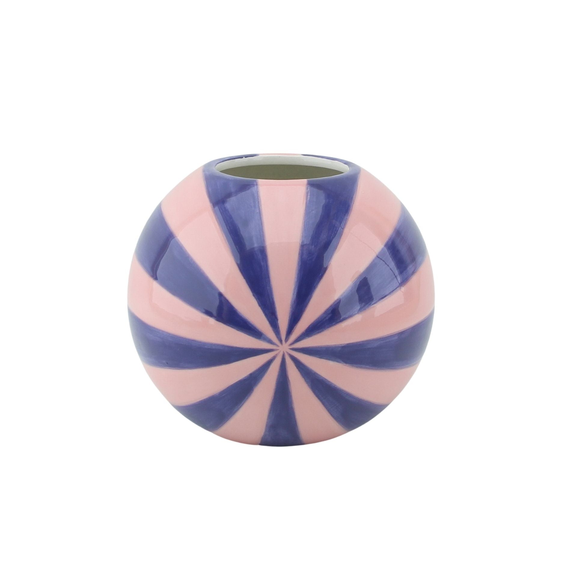 Vaas - Bloemenvaas Swirl - Roze/Blauw - 15x15x15cm
