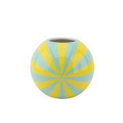 Vaas - Bloemenvaas Swirl - Geel/Mint - 20x20x20cm