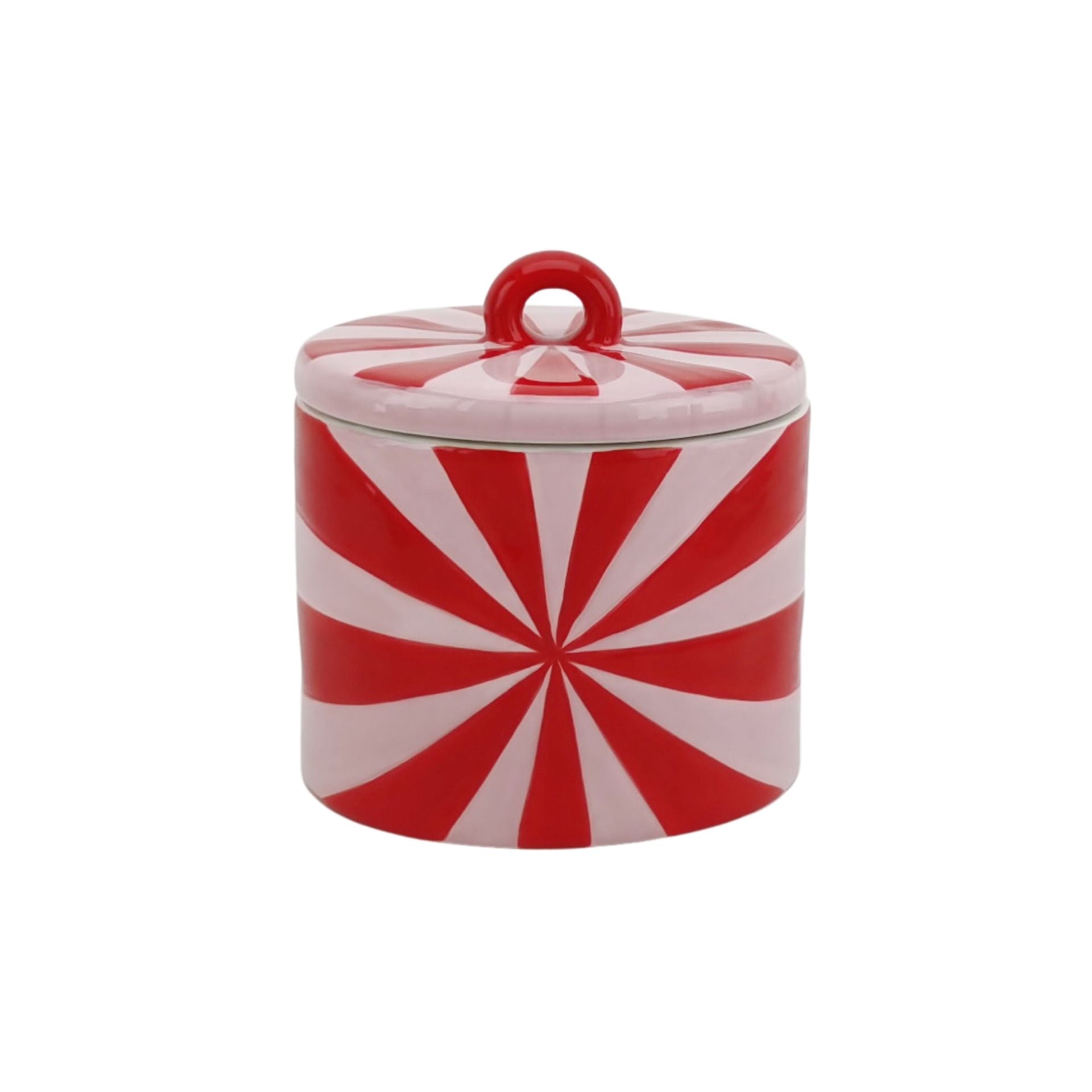 Decoratieve pot - Spiraal - Dolomiet - Rood/Roze - 11 x 11 x 11,5 cm