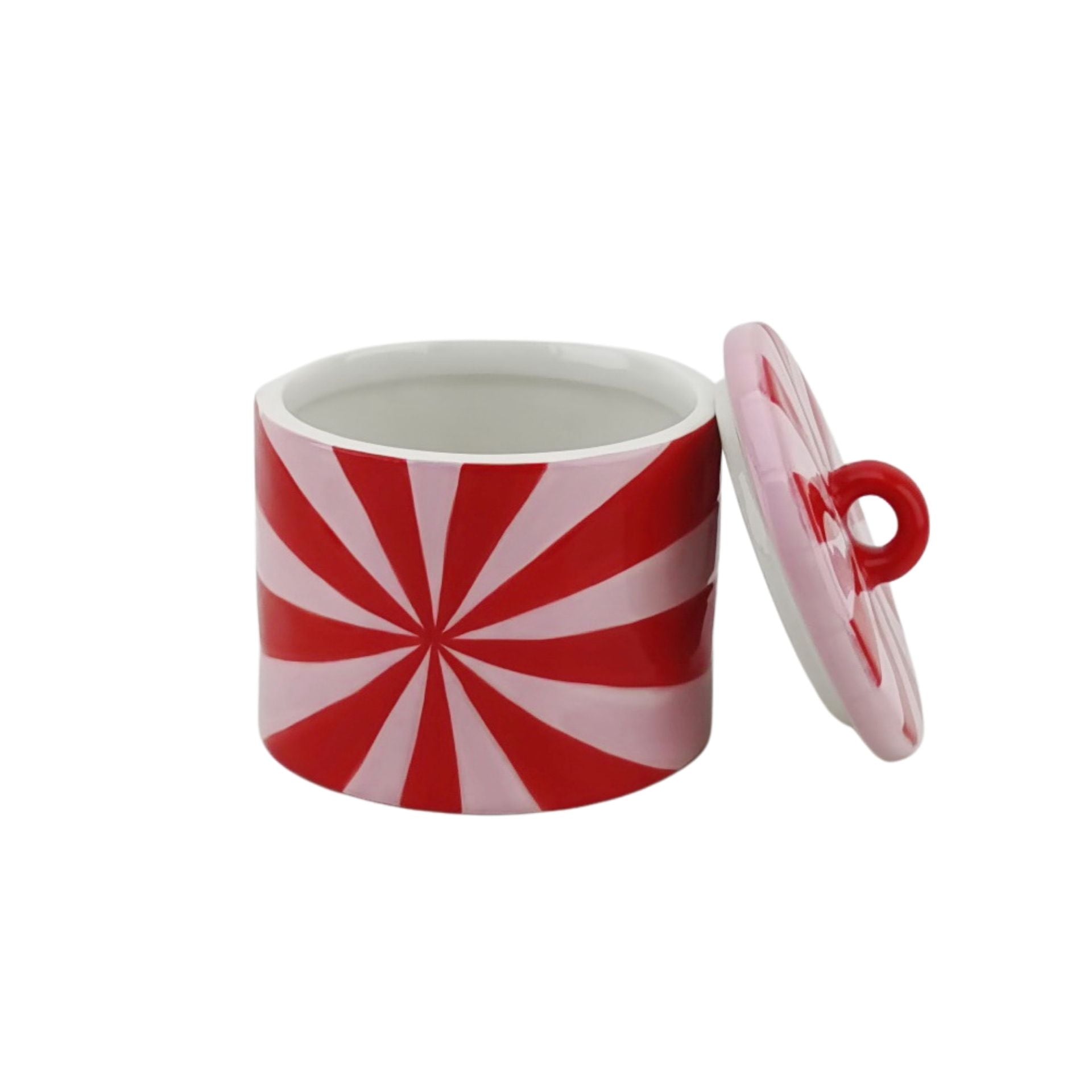 Decoratieve pot - Spiraal - Dolomiet - Rood/Roze - 11 x 11 x 11,5 cm