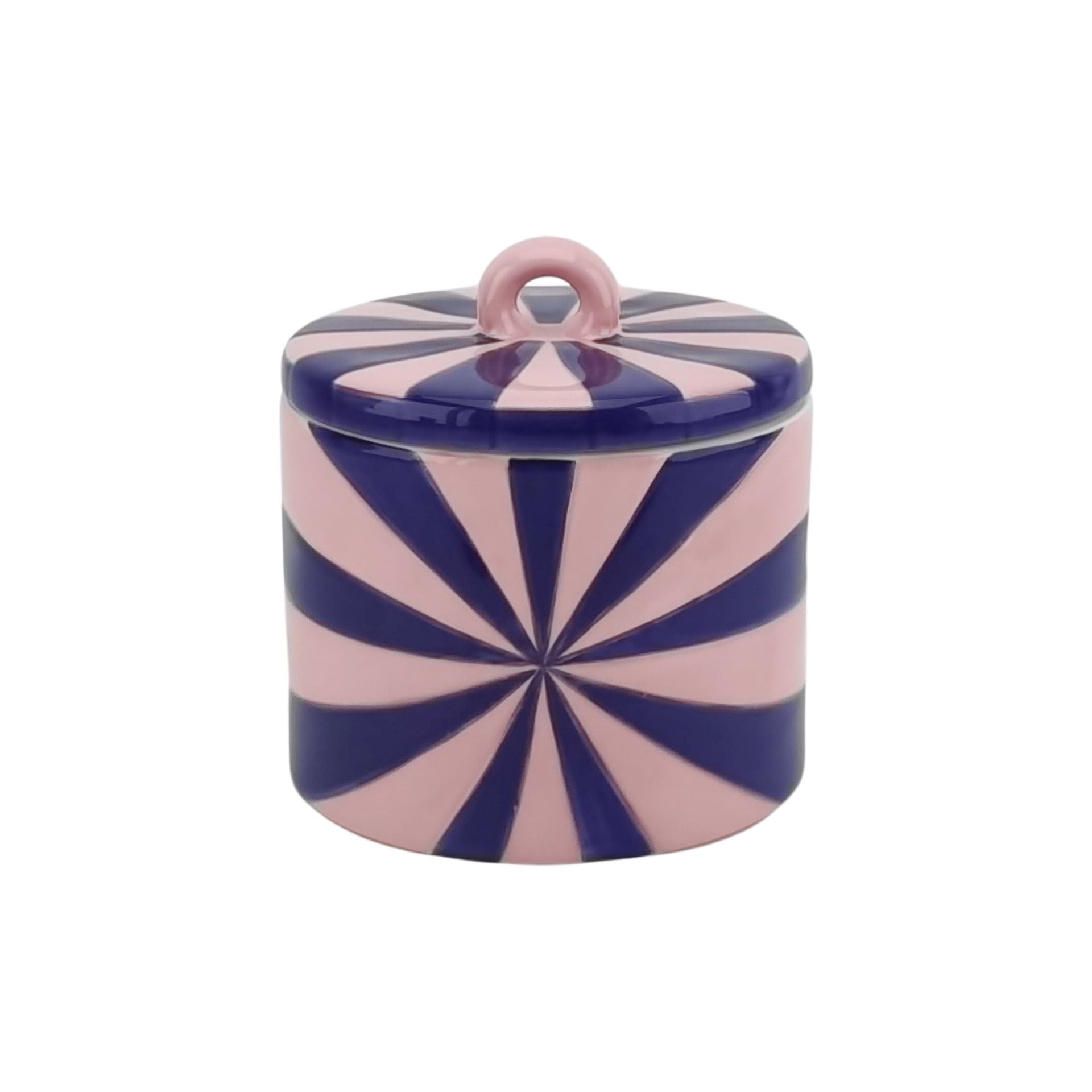 Decoratieve pot - Spiraal - Dolomiet - Blauw/Roze - 11x11x11,5cm