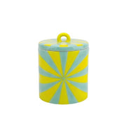 Decoratiepot - Swirl - Dolomiet - Geel/Mint - 11x11x14,5 cm