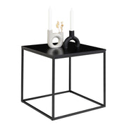Vita Side Table - Bijzettafel, zwart, zwart frame 45x45x45 cm