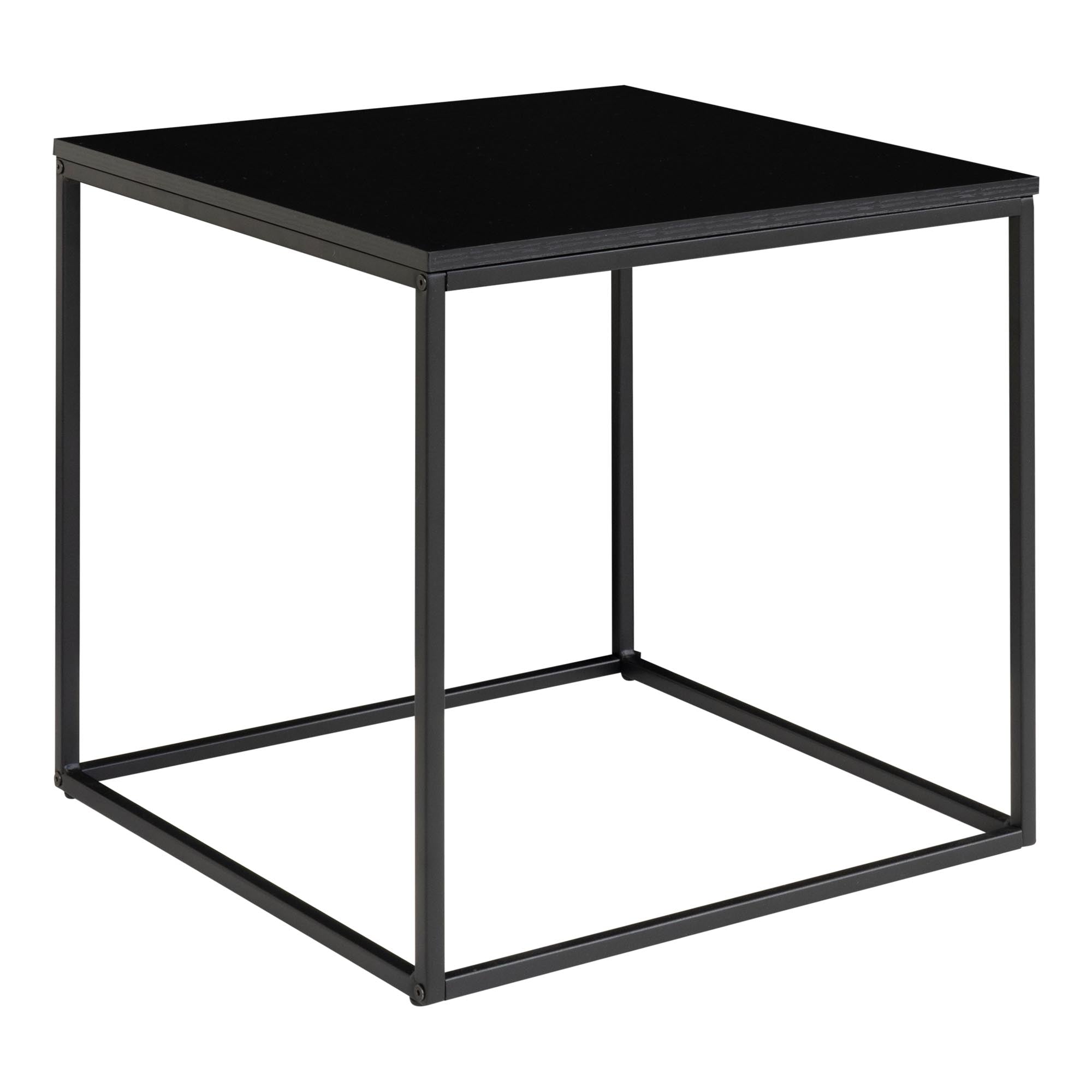 Vita Side Table - Bijzettafel, zwart, zwart frame 45x45x45 cm