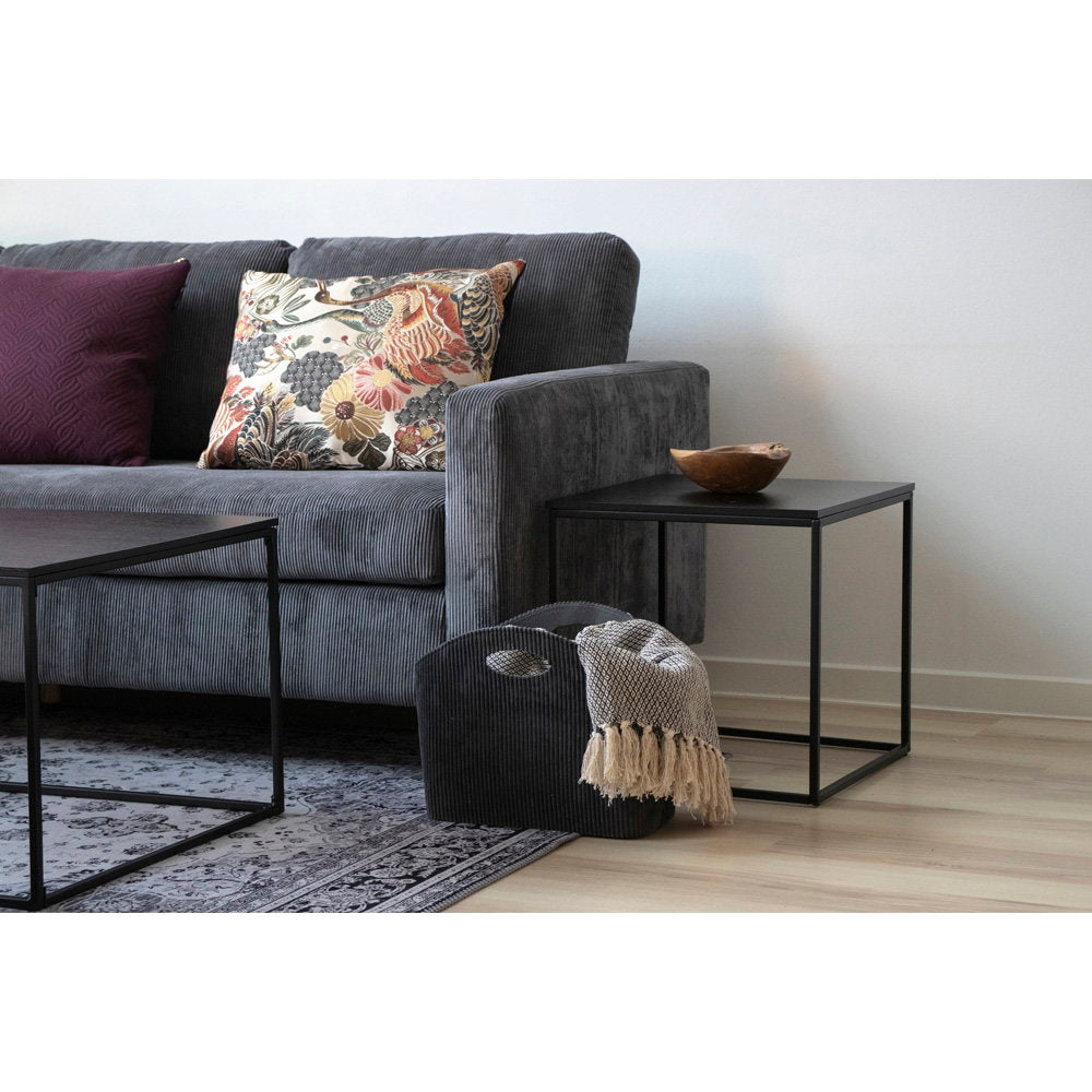 Vita Side Table - Bijzettafel, zwart, zwart frame 45x45x45 cm