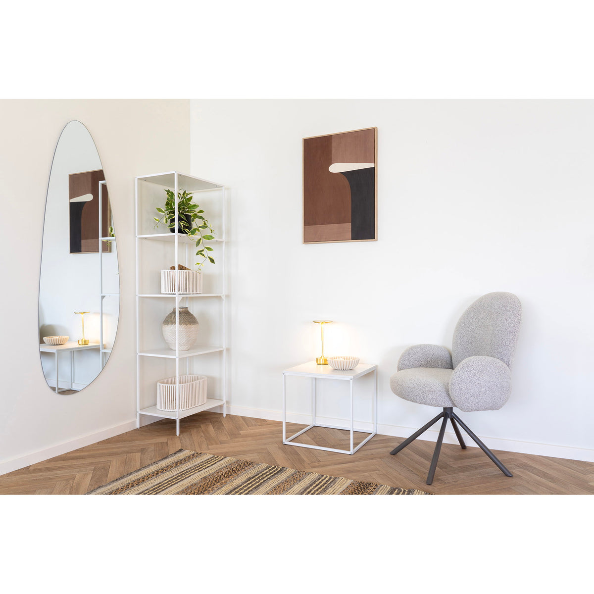 Vita bijzettafel - bijzettafel, wit, wit frame 45x45x45 cm