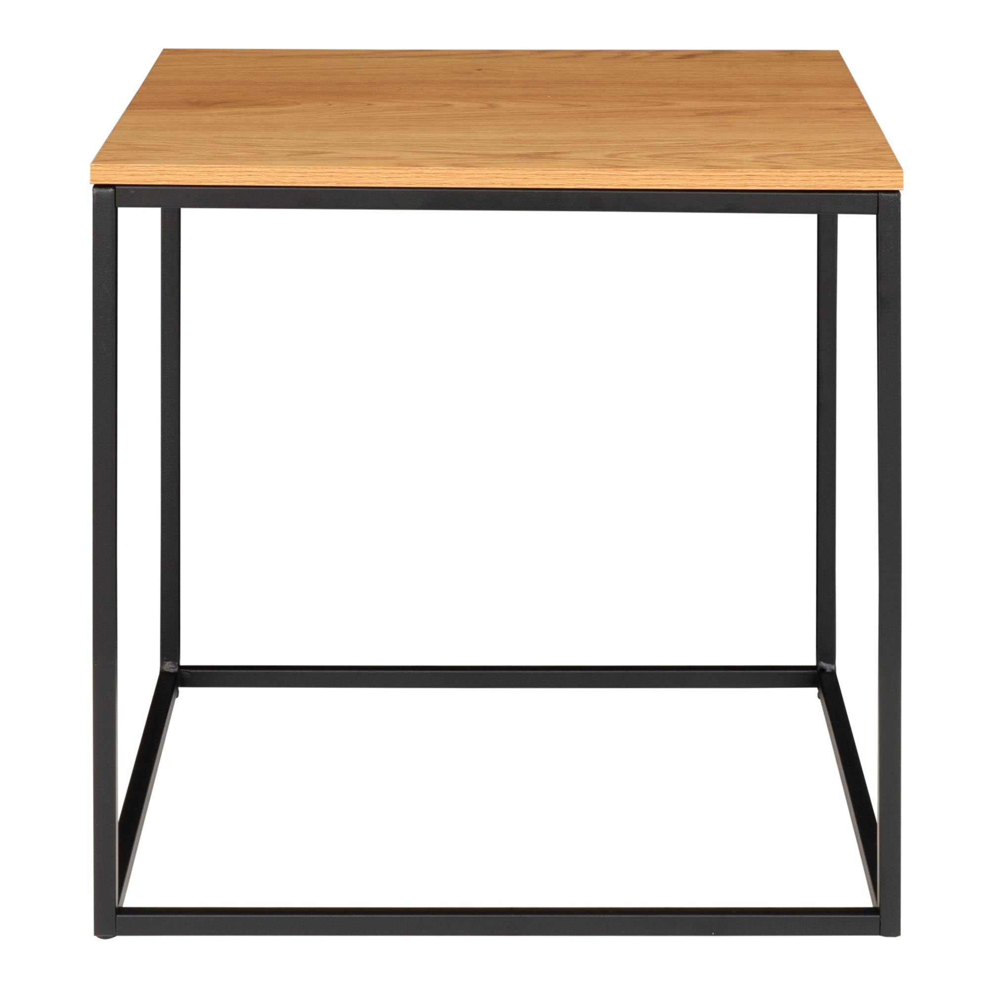 Vita bijzettafel - bijzettafel, eikenlook, zwart frame 45x45x45 cm