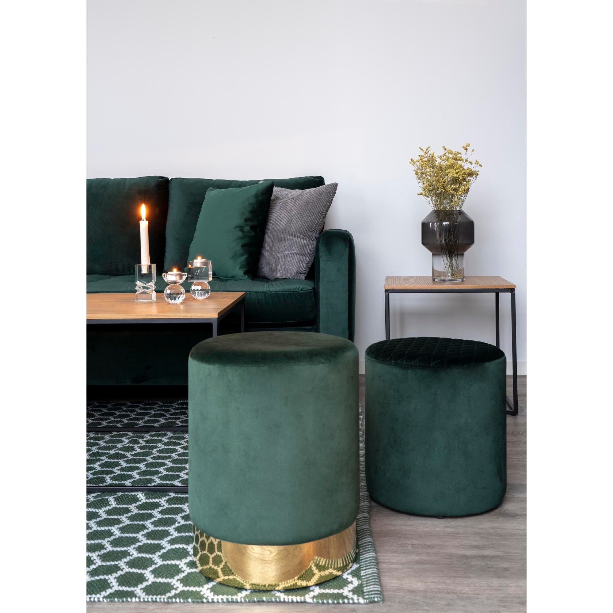 Vita bijzettafel - bijzettafel, eikenlook, zwart frame 45x45x45 cm