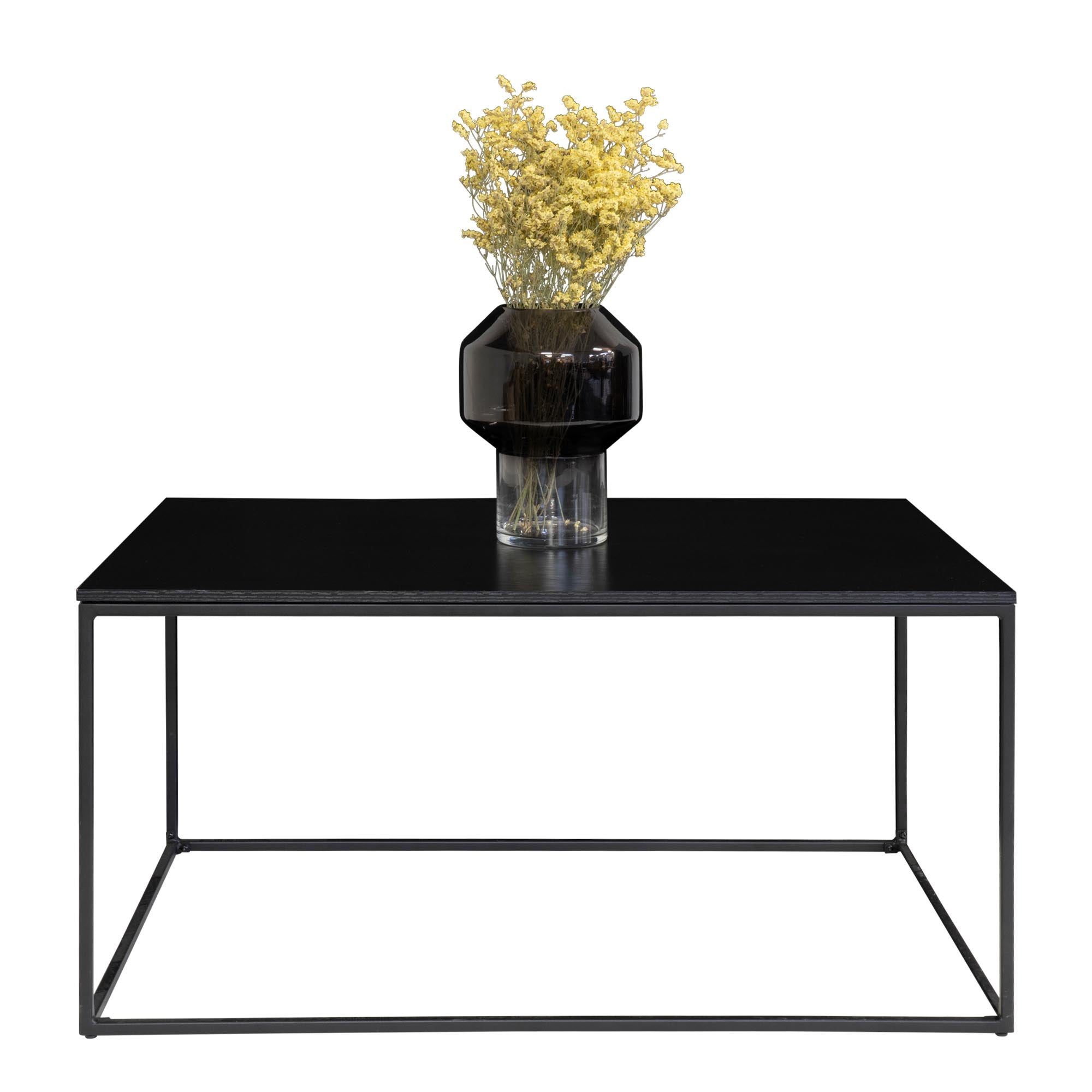 Vita salontafel - salontafel, zwart, zwart frame 60x90x45 cm