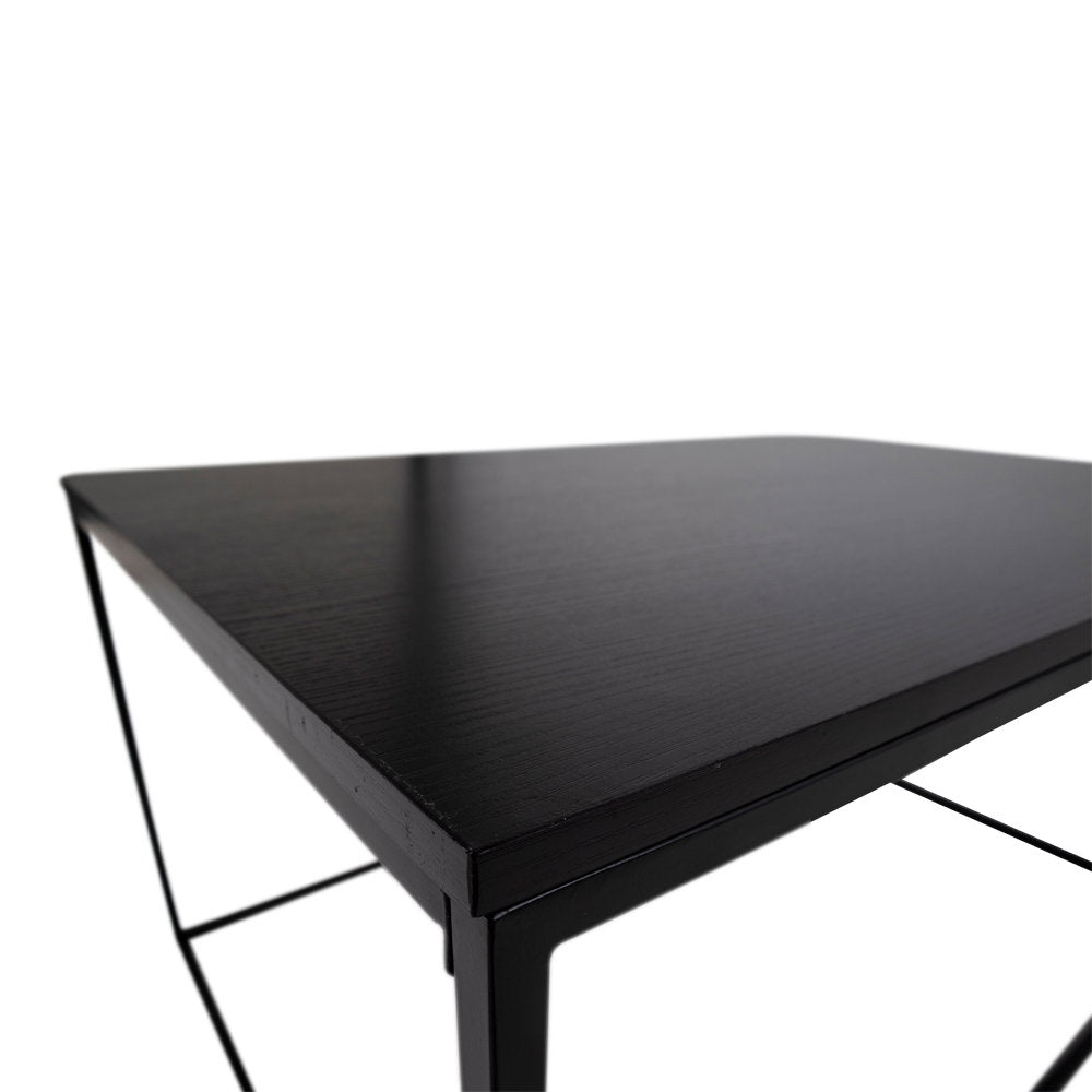 Vita salontafel - salontafel, zwart, zwart frame 60x90x45 cm