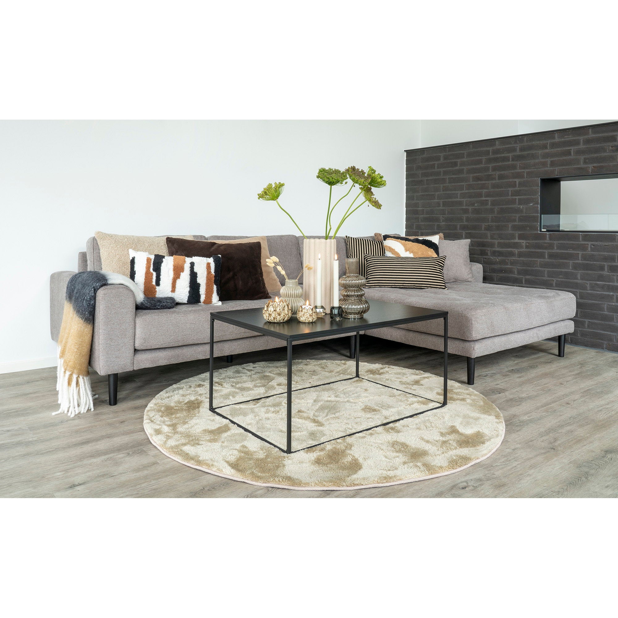 Vita salontafel - salontafel, zwart, zwart frame 60x90x45 cm