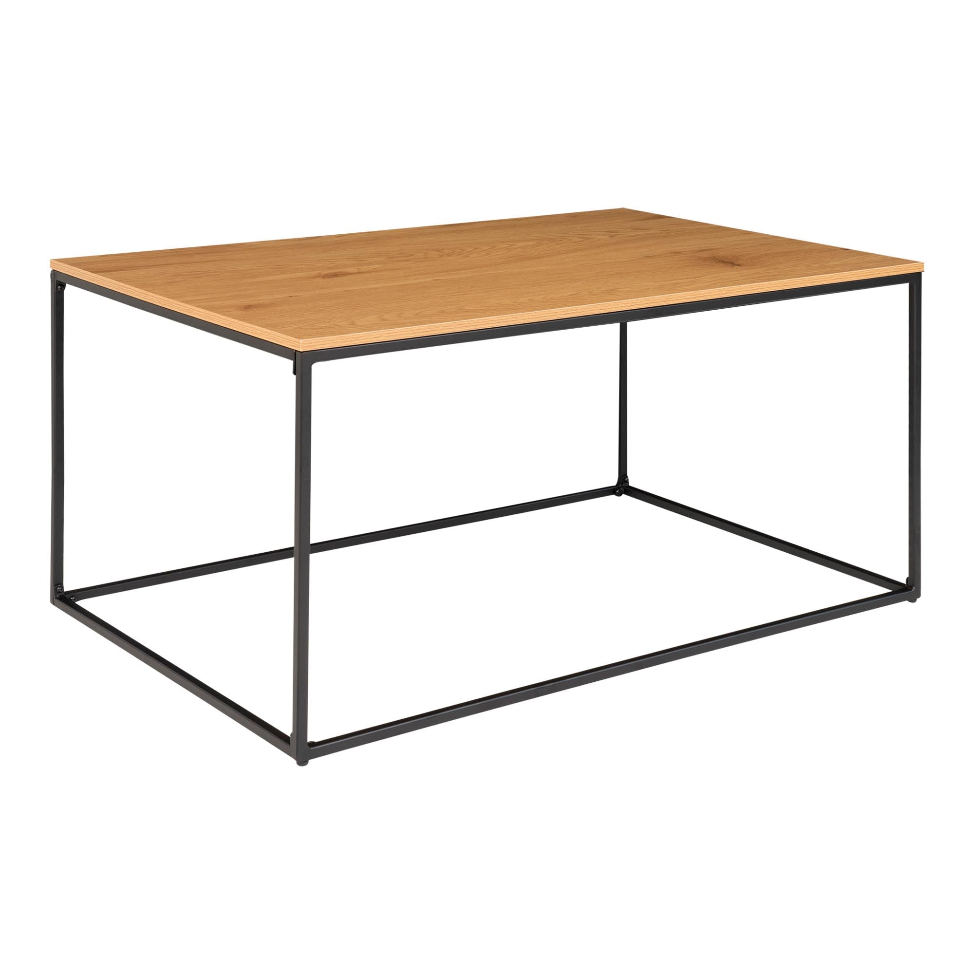 Vita salontafel - Salontafel, eikenlook, zwart frame 60x90x45 cm