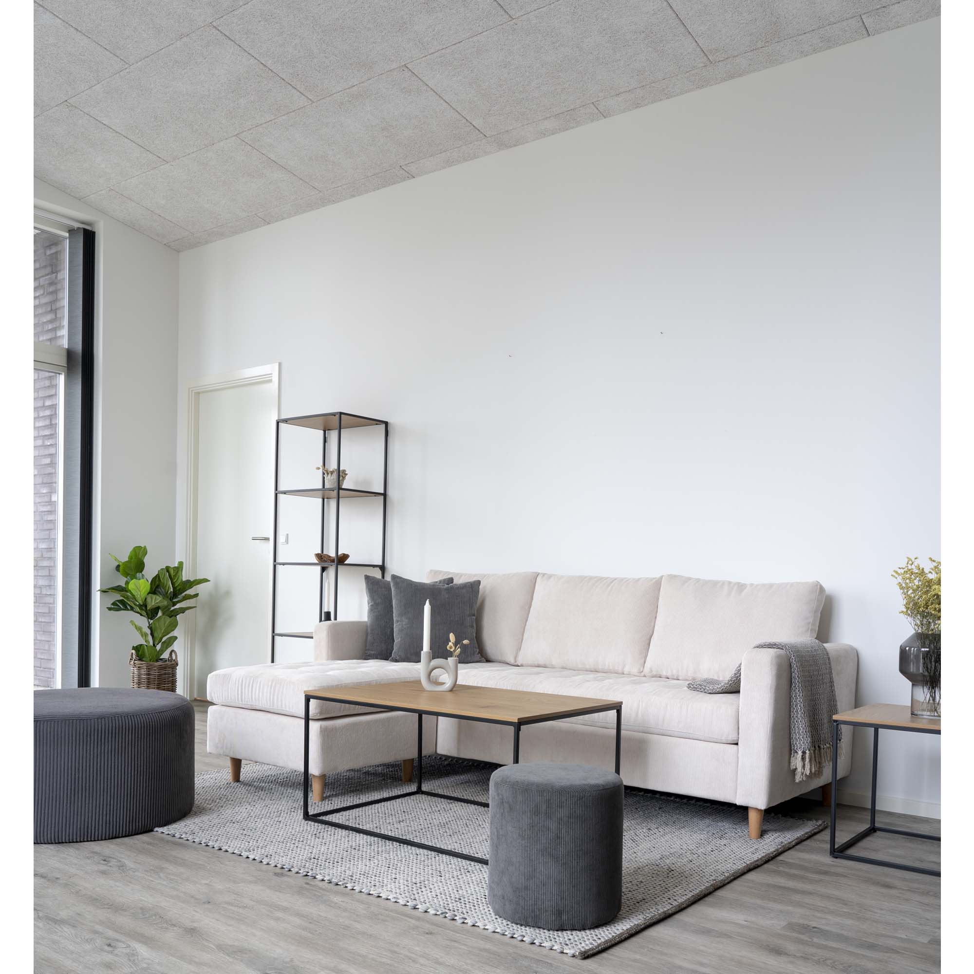 Vita salontafel - Salontafel, eikenlook, zwart frame 60x90x45 cm