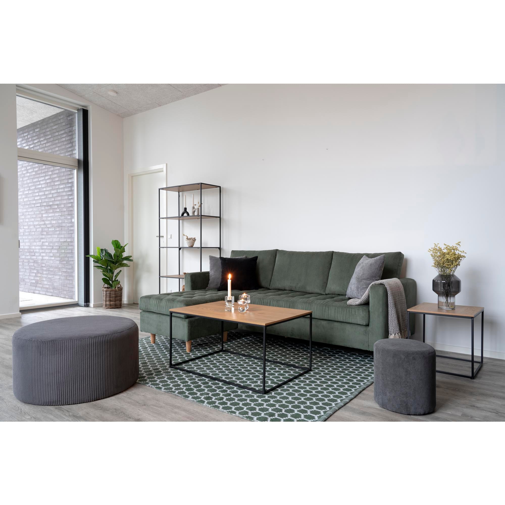 Vita salontafel - Salontafel, eikenlook, zwart frame 60x90x45 cm