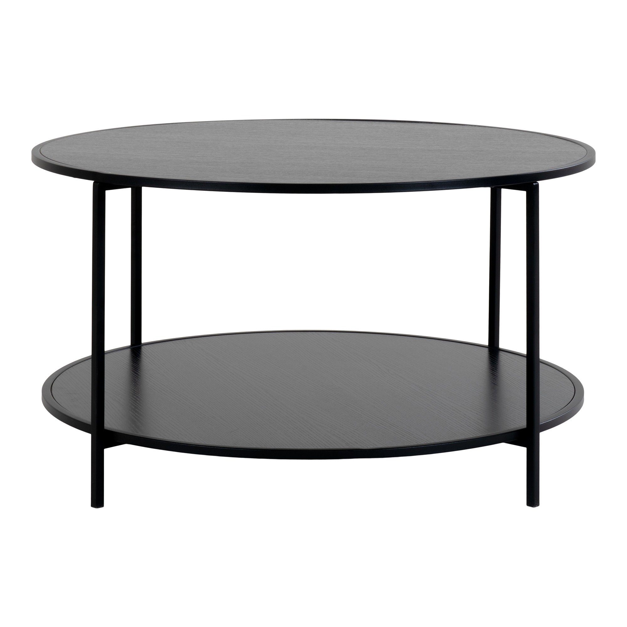 Vita salontafel - salontafel, zwart, zwart frame ø80 x 45 cm