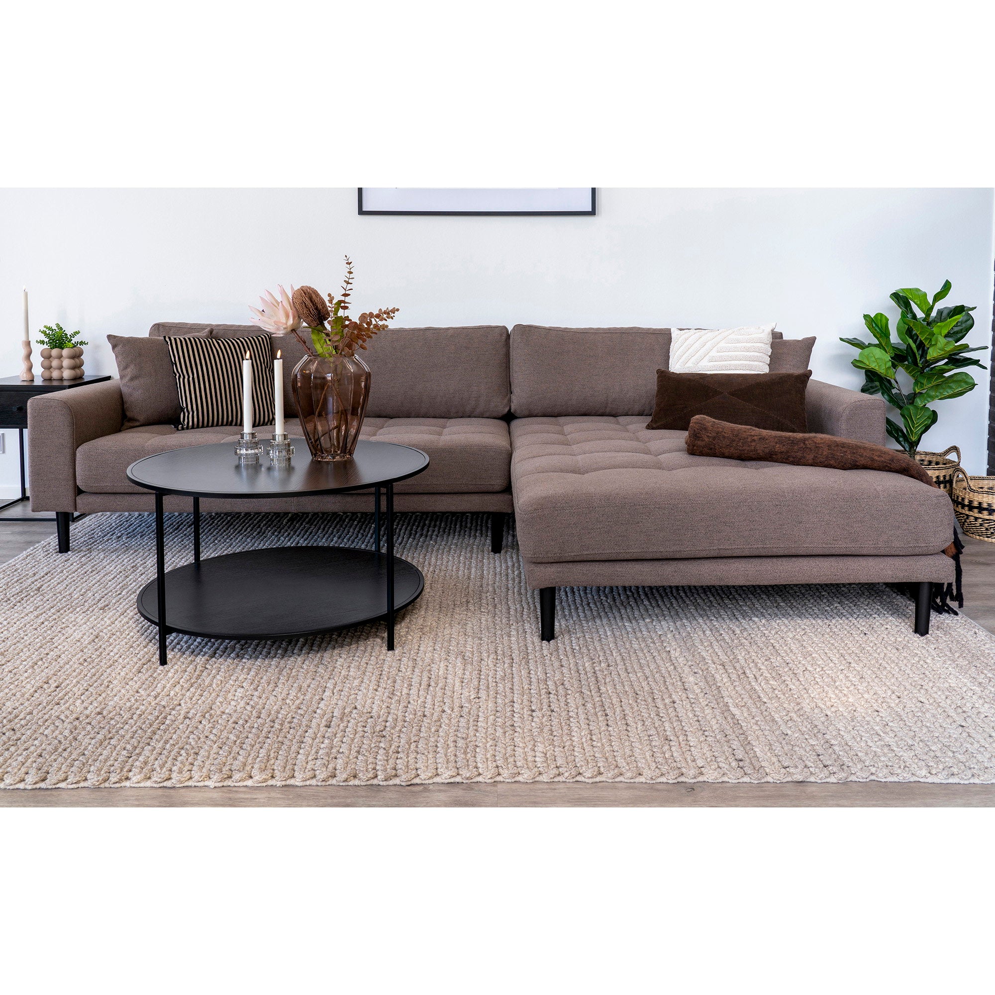 Vita salontafel - salontafel, zwart, zwart frame ø80 x 45 cm