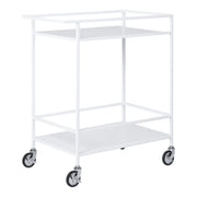 Vita Bar Trolley - bartrolley, 2 witte planken, wit frame 68x40x79 cm