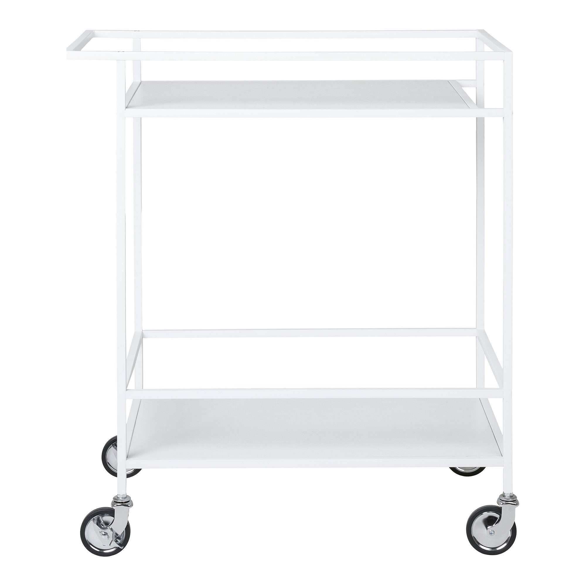 Vita Bar Trolley - bartrolley, 2 witte planken, wit frame 68x40x79 cm